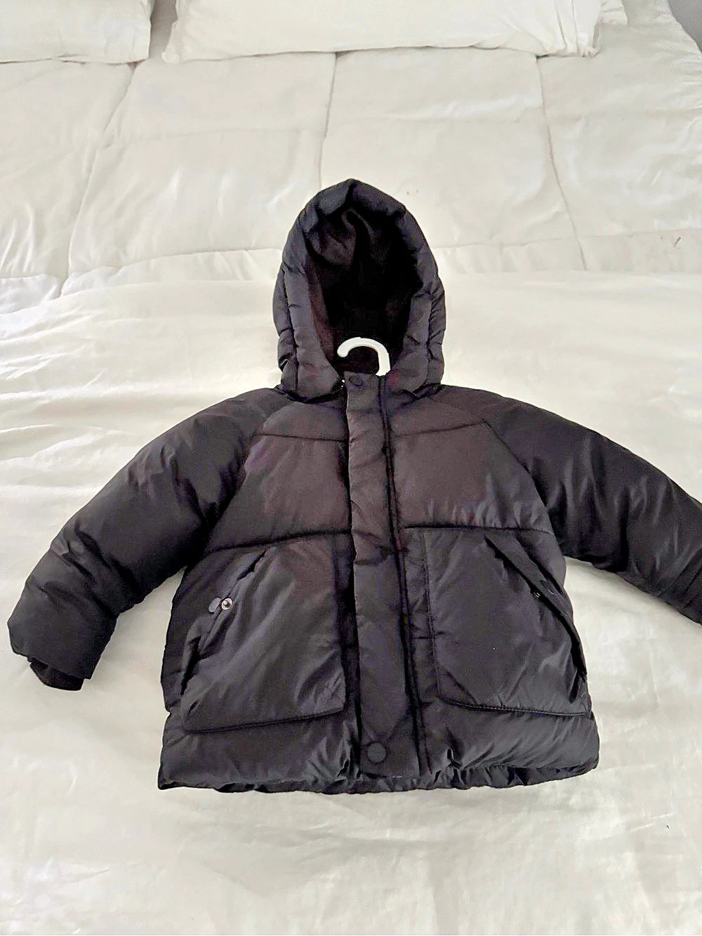 Zara Black Hooded Puffer Jacket Like New 18-24 months